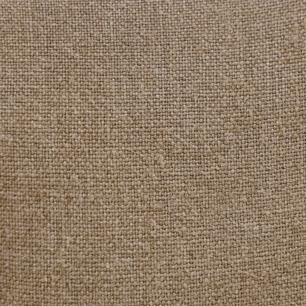 Estate Hand-Woven Ivory Farmhouse Linen Throw Pillow
