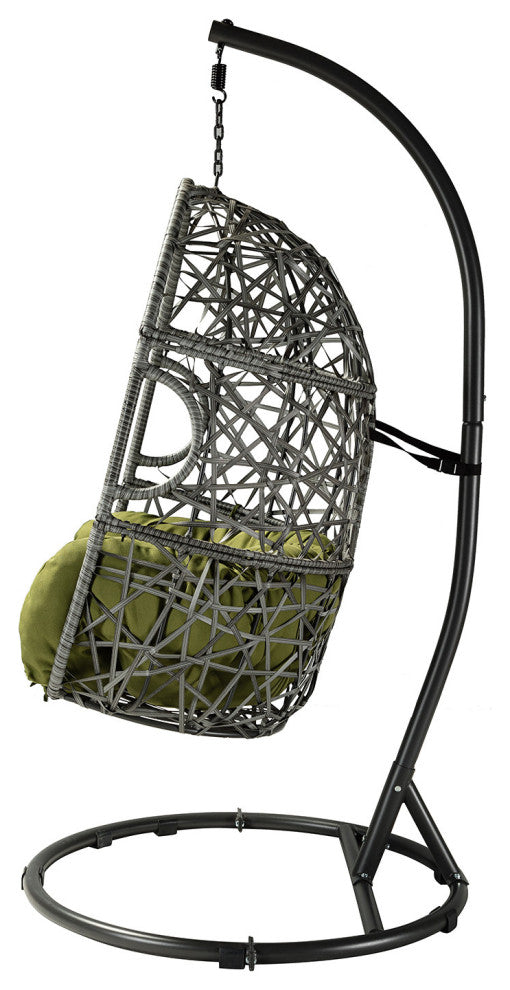 Green Outdoor Interlaced Contemporary Swing Chair