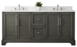 Vanity Art Bathroom Vanity With Sink & Top, Silver Grey, 72" (Double Sink), Engineered Marble