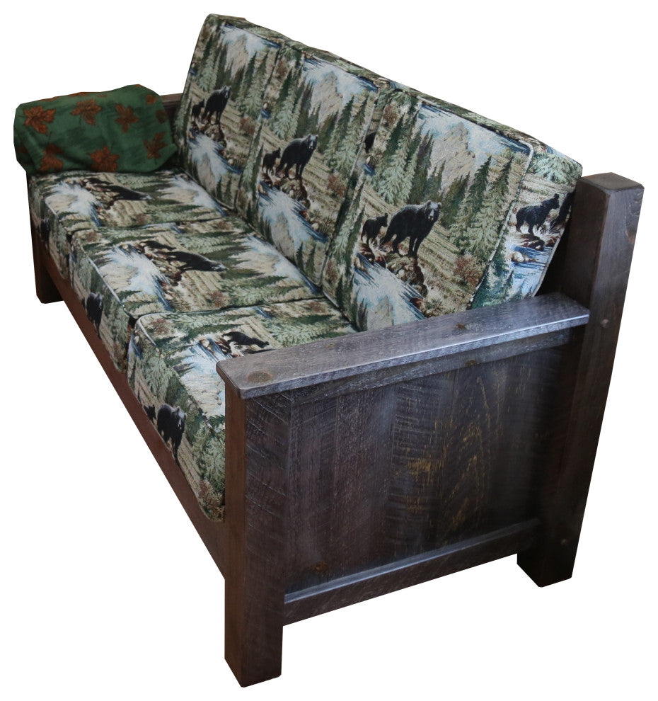 Barnwood Style Timber Peg Couch, Dusk, Bradley Multi