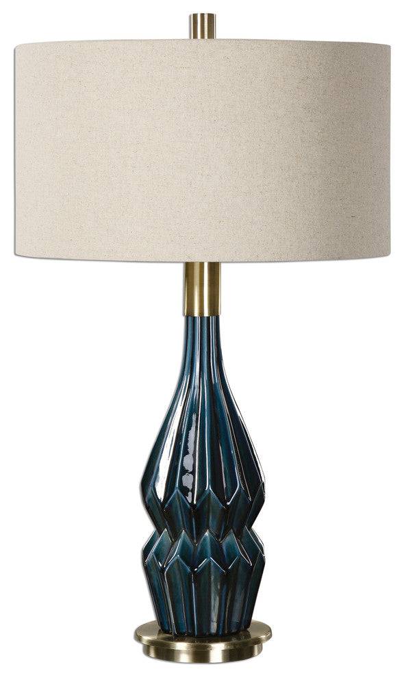 Prussian Blue Ceramic Lamp