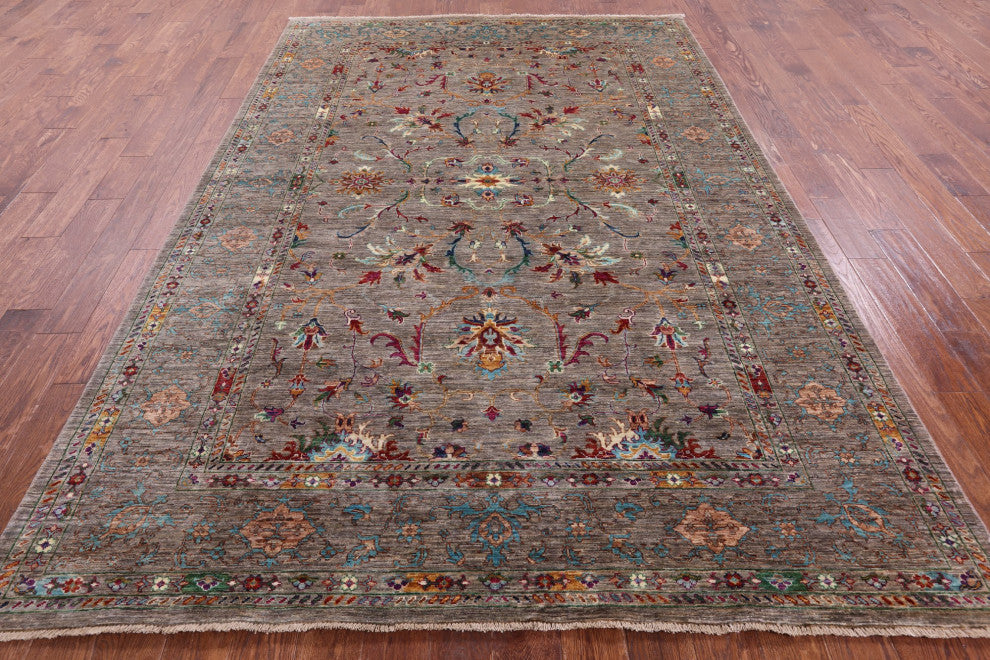 7' 0" X 10' 2" Persian Tabriz Hand Knotted Wool Rug - Q12485