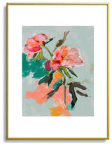 lunetricotee peonies abstract floral Metal Framed Art Print