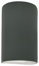 Ambiance Large Cylinder Wall Sconce, Open Top & Bottom, Pewter Green, LED