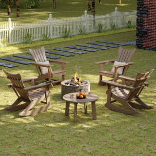 Outdoor Adirondack Rocking Chair, Brown