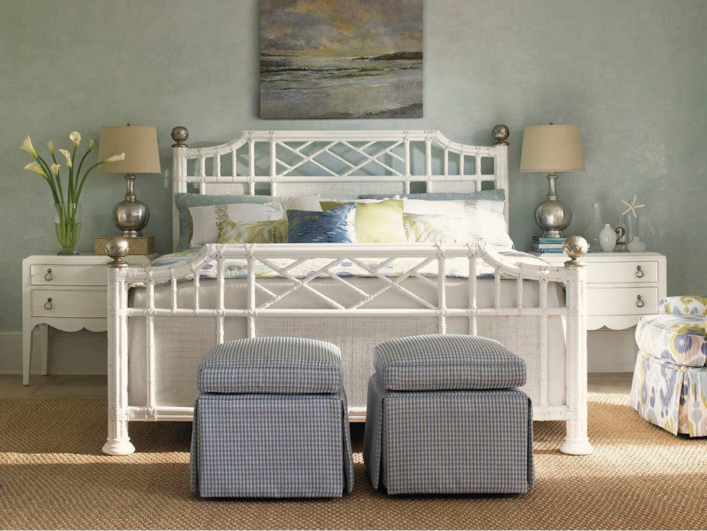 Tommy Bahama Ivory Key Prichards Queen Panel Bed