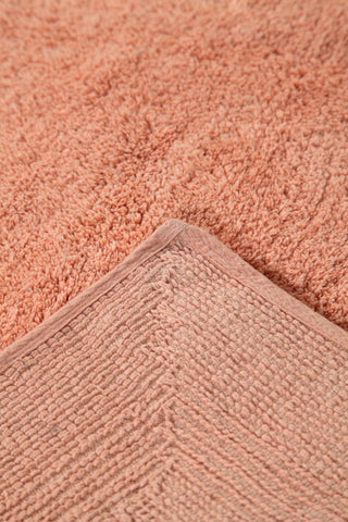 Bath Rug Cotton Solid Color Regency Pattern, Coral, 34"x21"