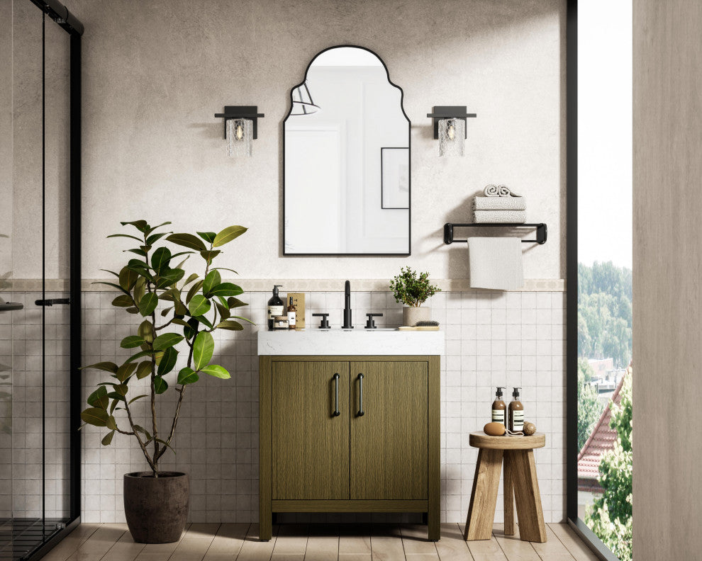 Home Living 30" Single Bathroom Vanity, Chestnut Brown