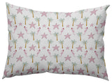 Christmas Beach Pattern Accent Pillow, Light Pink, 14"x20"