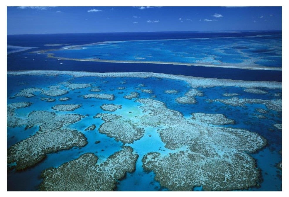 "Channel separating Hardy Reef/Hook Reef, Great Barrier Reef" Paper Art, 32"x22"