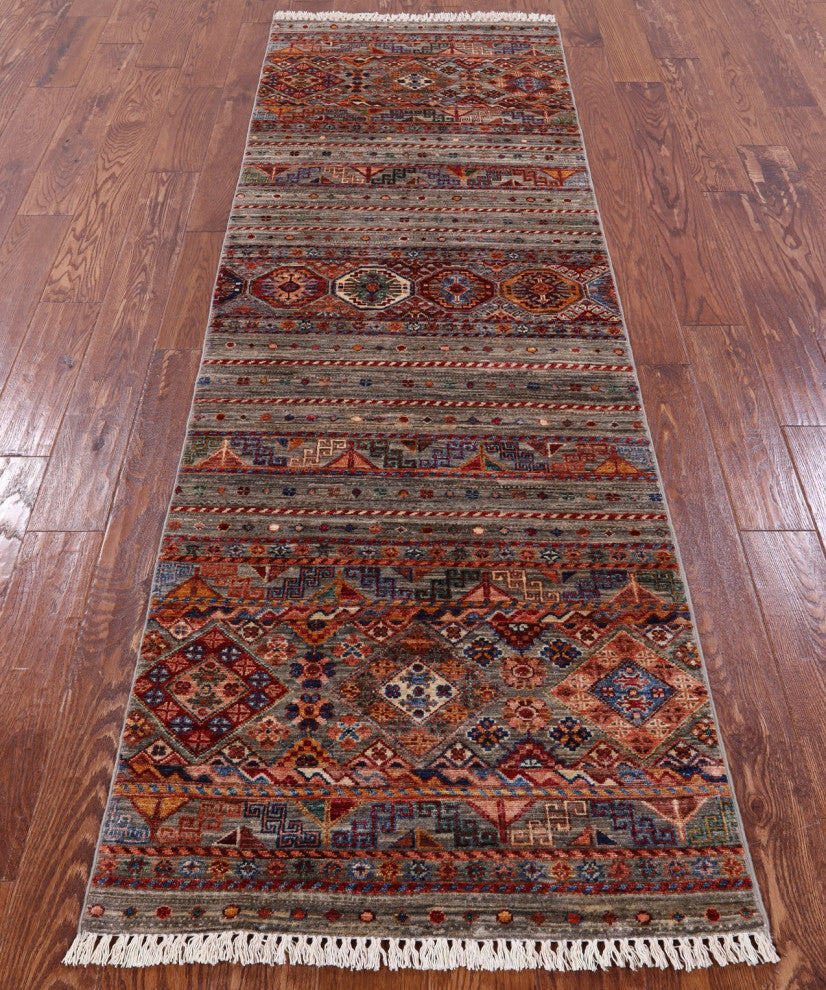 Hand-Knotted Super Kazak Khorjin Runner Rug 2' 8" X 8' 4" Q10470