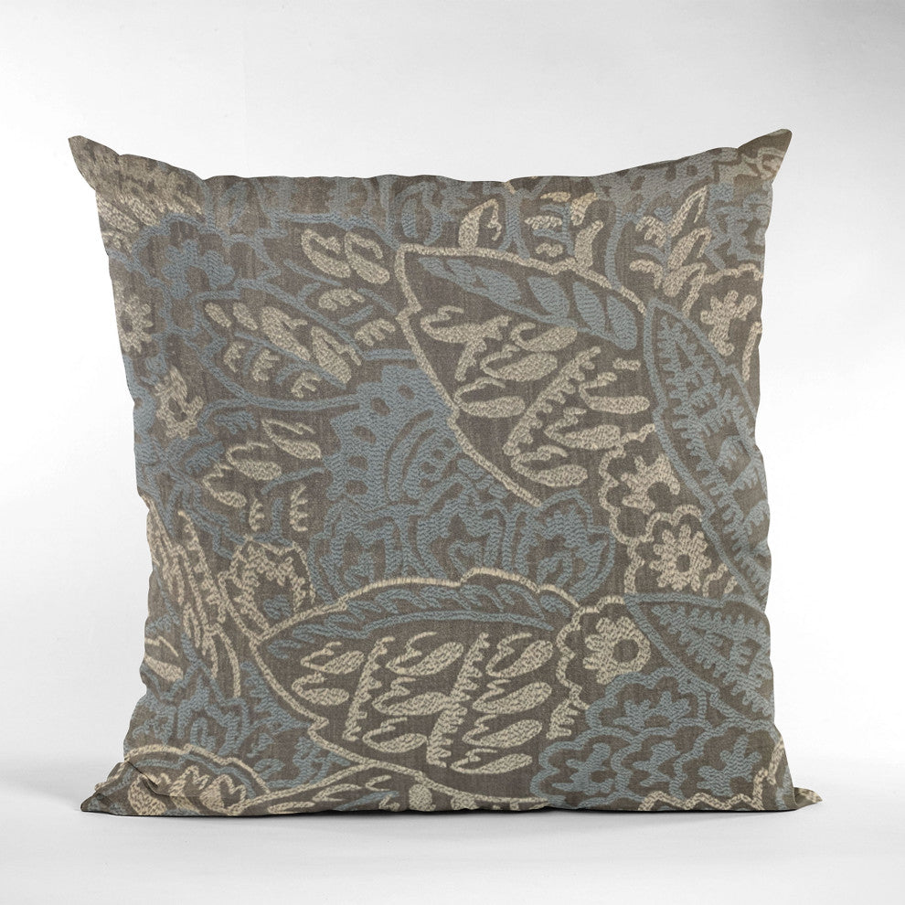 Plutus Blue Festive Jacquard Luxury Throw Pillow, 26"x26"