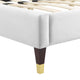 Platform Bed Frame, Full Size, Velvet, White, Modern Contemporary, Bedroom