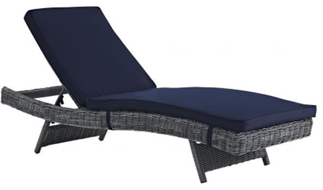 Summon Outdoor Patio Sunbrella Chaise, Canvas Navy