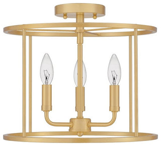 Quoizel ABR1714MBK Three Light Semi Flush Mount, Matte Black Finish