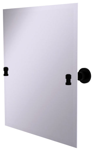 Washington Square Frameless Rectangular Beveled Tilt Mirror, Matte Black
