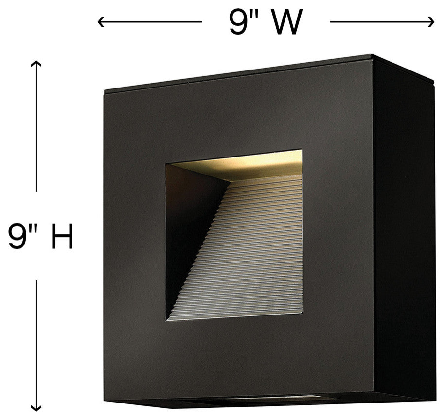 Led Luna Medium Outdoor Wall Sconce, Satin Black With Etched Glass Lens Glass