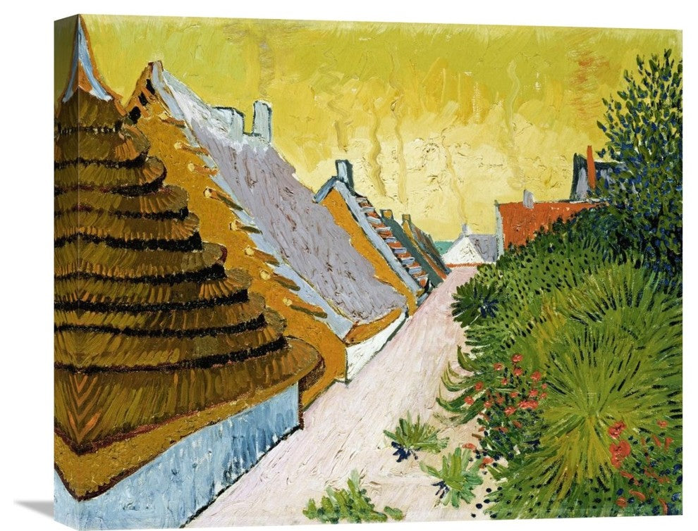 "Farmhouses at Saintes-Maries" Canvas Giclee by Vincent Van Gogh, 22"x18"
