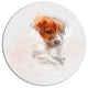 Brown Puppy Dog Watercolor, Animal Round Wall Art, 23"