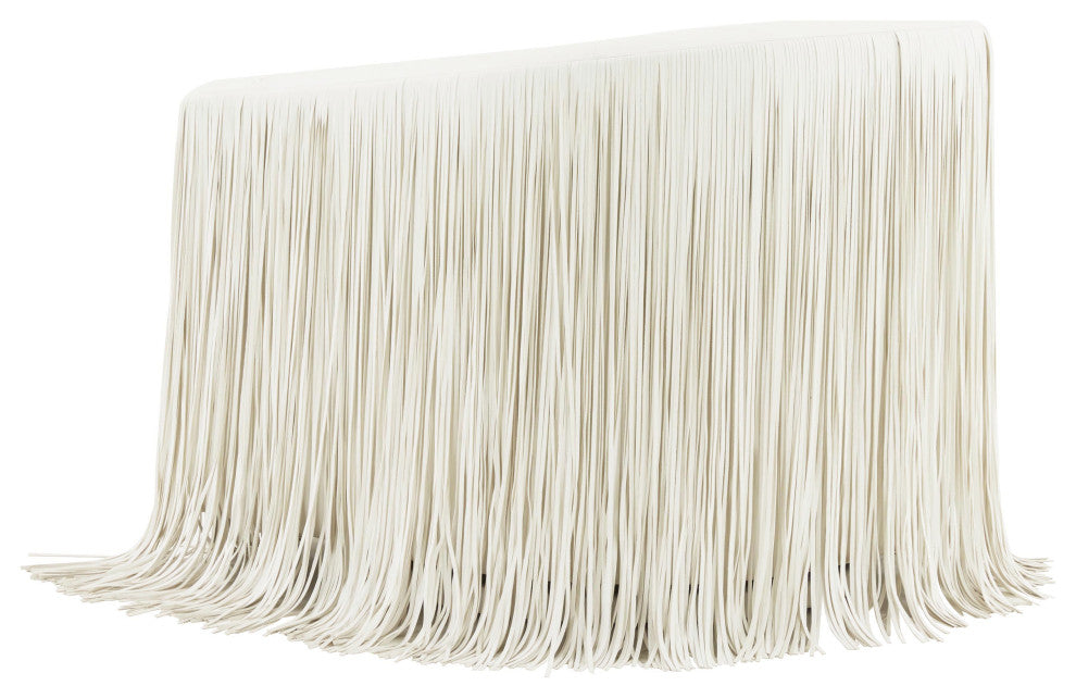 Shag Me Ivory Vegan Leather Swivel Chair