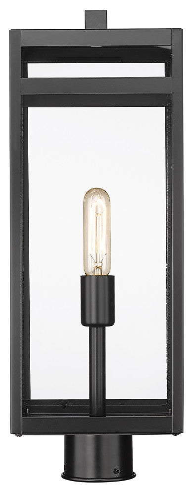 Z-LITE 596PHBR-BK 1 Light Outdoor Post Mount Fixture, Black