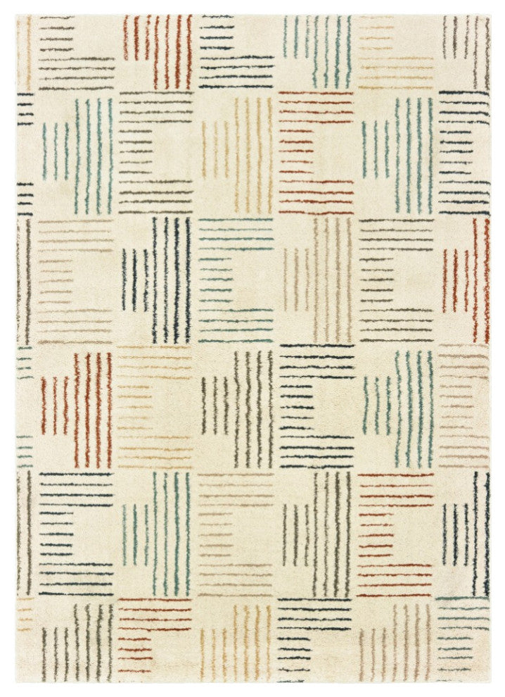 2' X 3' Ivory Multi Neutral Tone Scratch Indoor Accent Rug