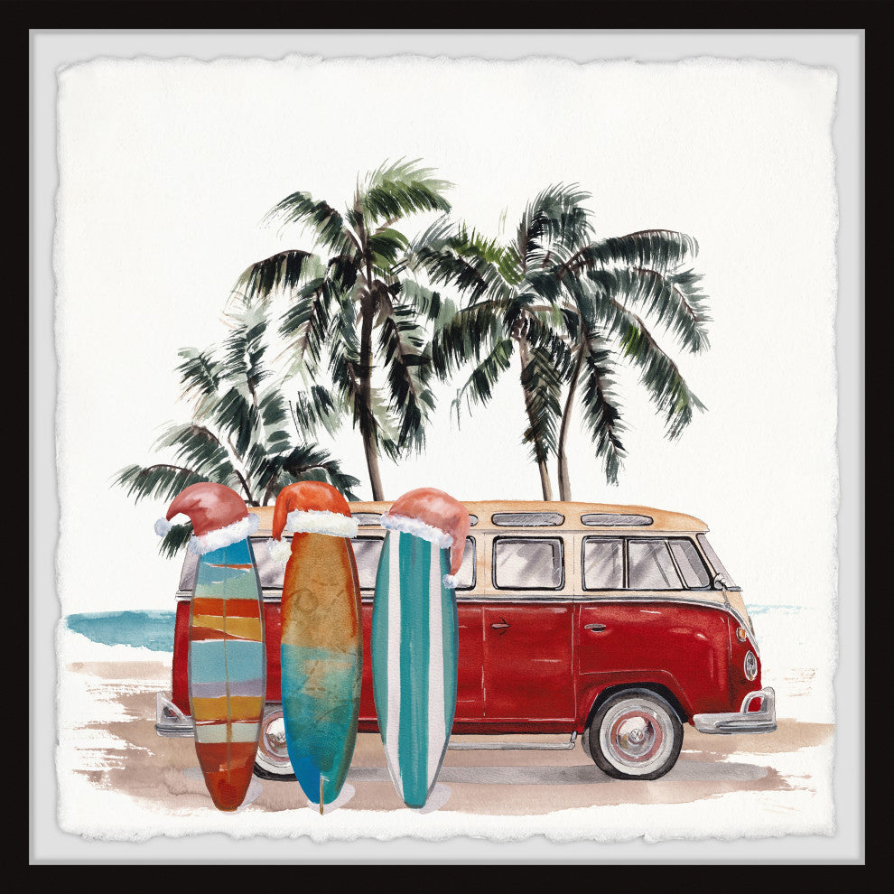 "Have a Very Beachy Christmas" Framed Painting Print, 32x32