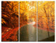 "Autumn Light Trails on Road" Photo Metal Wall Art, 3 Panels, 36"x28"