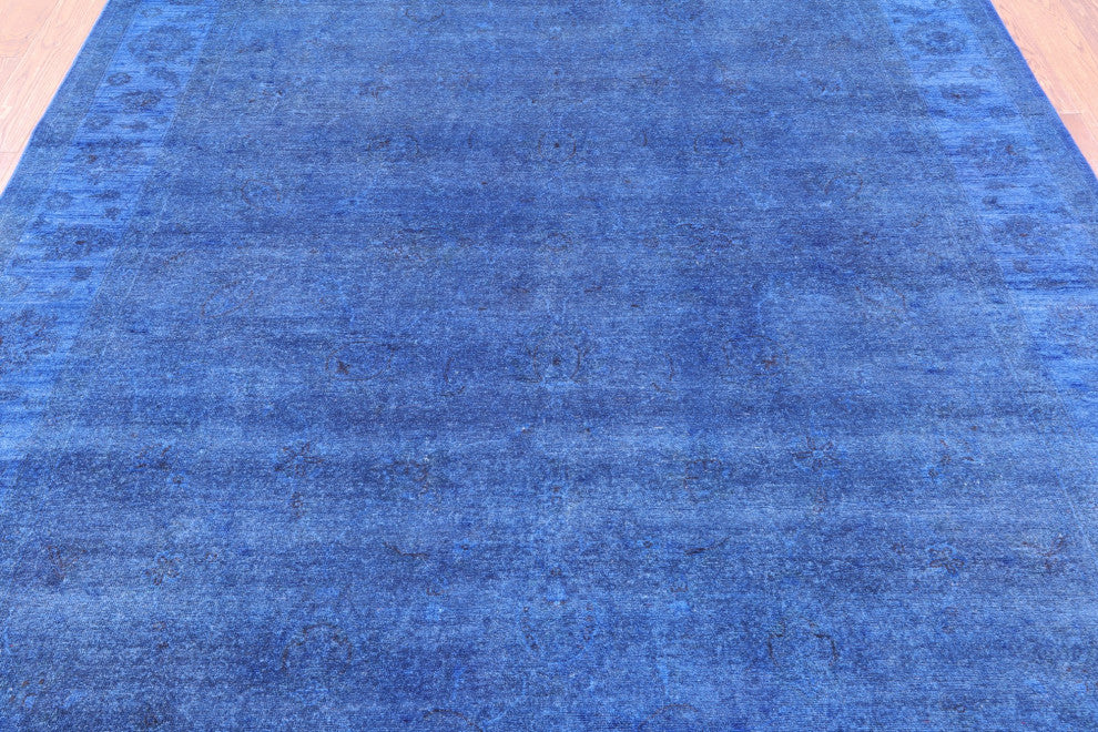 8' 1" X 9' 7" Handmade Full Pile Overdyed Wool Rug - Q12711