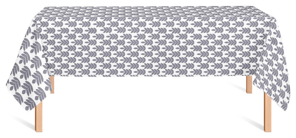 Leaf Pattern Dark Gray 58x102 Tablecloth