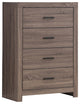 4 Drawers Wooden Chest, Barrel Oak