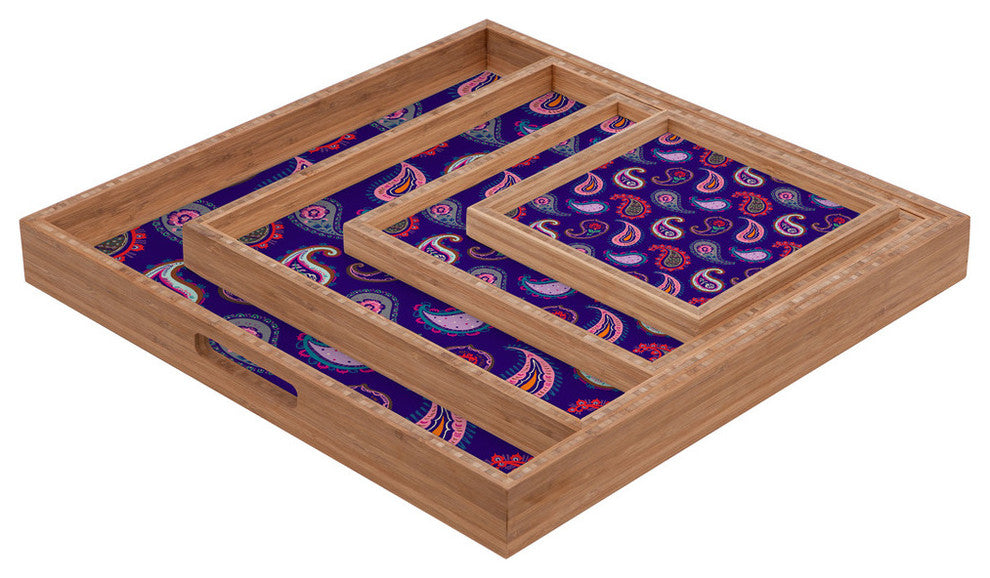 Deny Designs Pimlada Phuapradit Purple Paisleys Square Tray