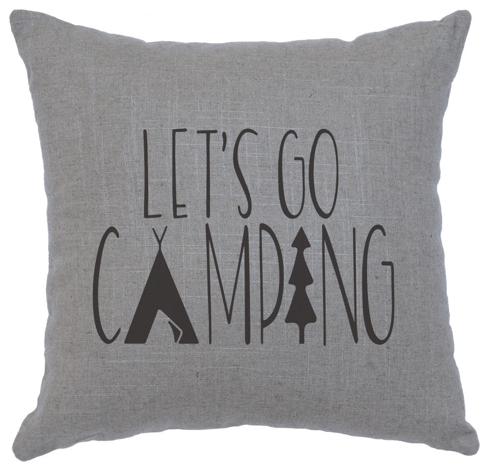Image Pillow 16x16 Go Camping Linen Gray