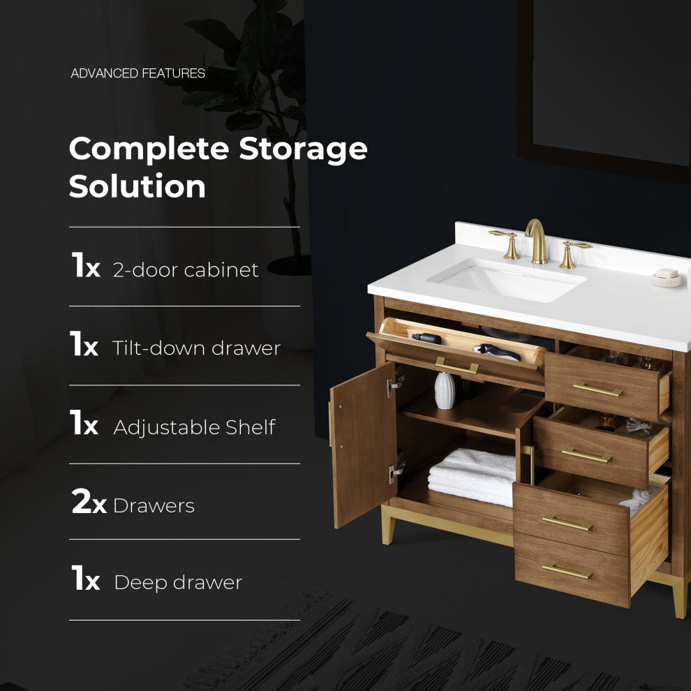 OVE Decors Diya 30" Single Sink Bathroom Vanity, Sage Green, Macchiato, 42 in.