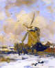 Jacob Henricus Maris A Windmill in a Winter Landscape Gallery Wrapped Canvas