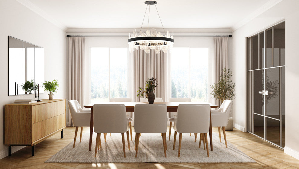 Quoizel PCAUR5030 Aurelia 30"W LED Abstract Ring Chandelier - Matte Black