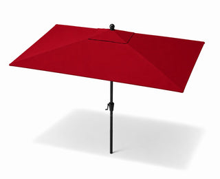 Pismo Dawn 9'x7' Rectangular Premium Push Tilt Market Umbrella, Gray Frame, Jock