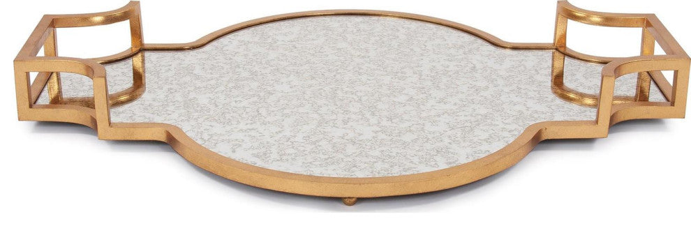 Elegant Gold Leaf Scalloped Tray