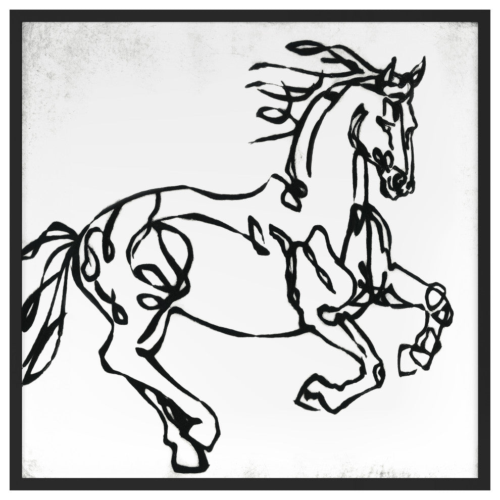 Line Equine 1 Fine Art Print, Black, 20"x20"