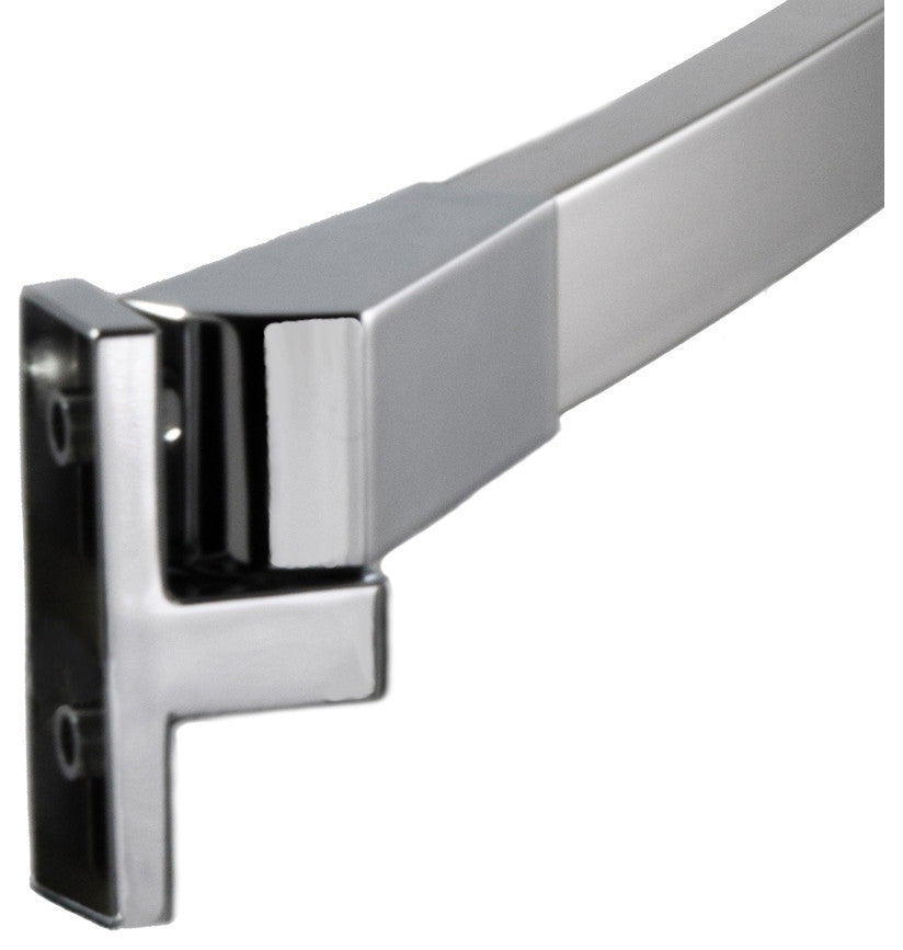 60" Fixed Straight Shower Curtain Rod, Bright Polished