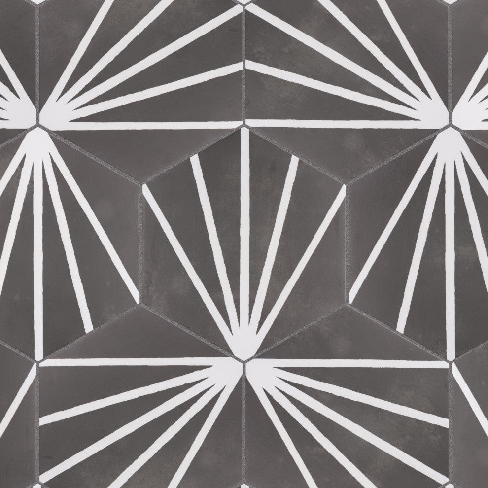 Horizon Dusk Hex Nero Porcelain Floor and Wall Tile
