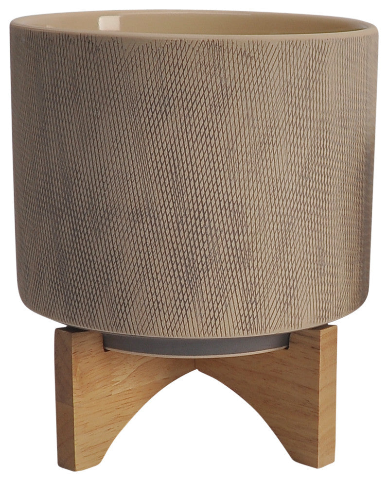2-Piece Set Mesh Planter With Stand, Tan