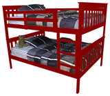 Pine Bunk Bed, Tractor Red, Full Over Full