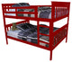Pine Bunk Bed, Tractor Red, Full Over Full