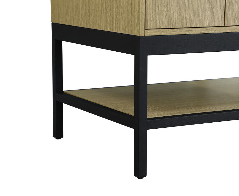 Home Living 54" Double Bathroom Vanity, Honey Brown