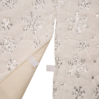 48"D White Plush With Snowflake Christmas Tree Skirt