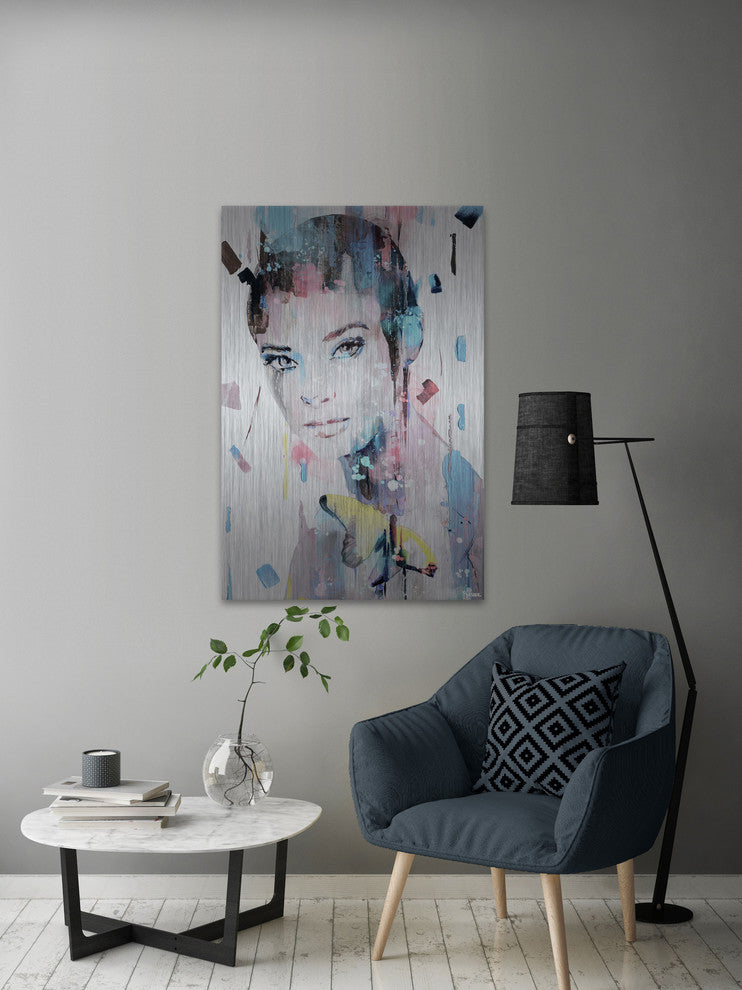 "Pretty Face" Painting Print on Brushed Aluminum, 40"x60"