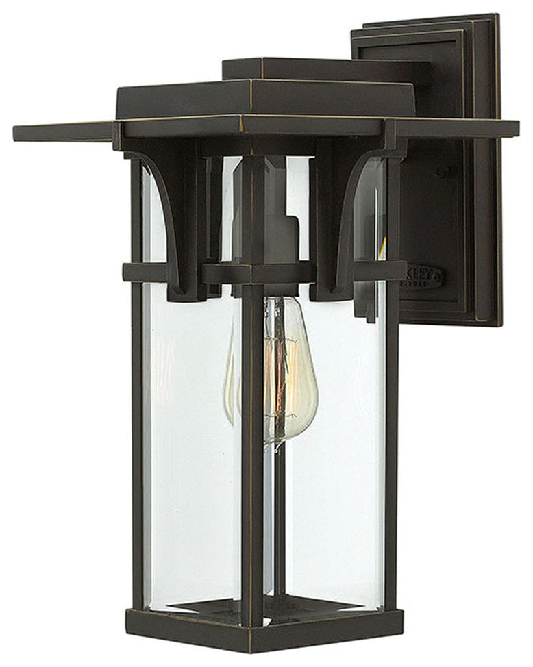 Hinkley Manhattan 1 Light Oil Rubbed Bronze Wall Lantern, 2324OZ