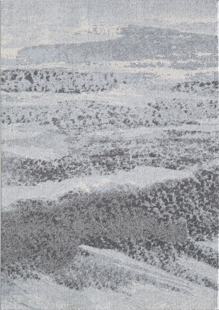 Illusions Mist Abstract Watercolor Area Rug, Blue/Grey, 7'10 X 10'10