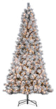 9' High Flocked Pre-Lit Hard Mixed Needle Boise Pine With Warm White Lights